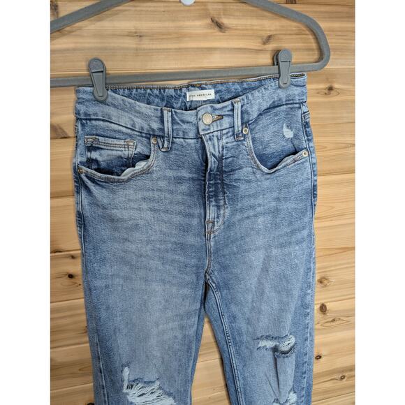 Good American Jeans Womens 28 Blue Good Icon Slim Straight Distressed - Picture 2 of 10